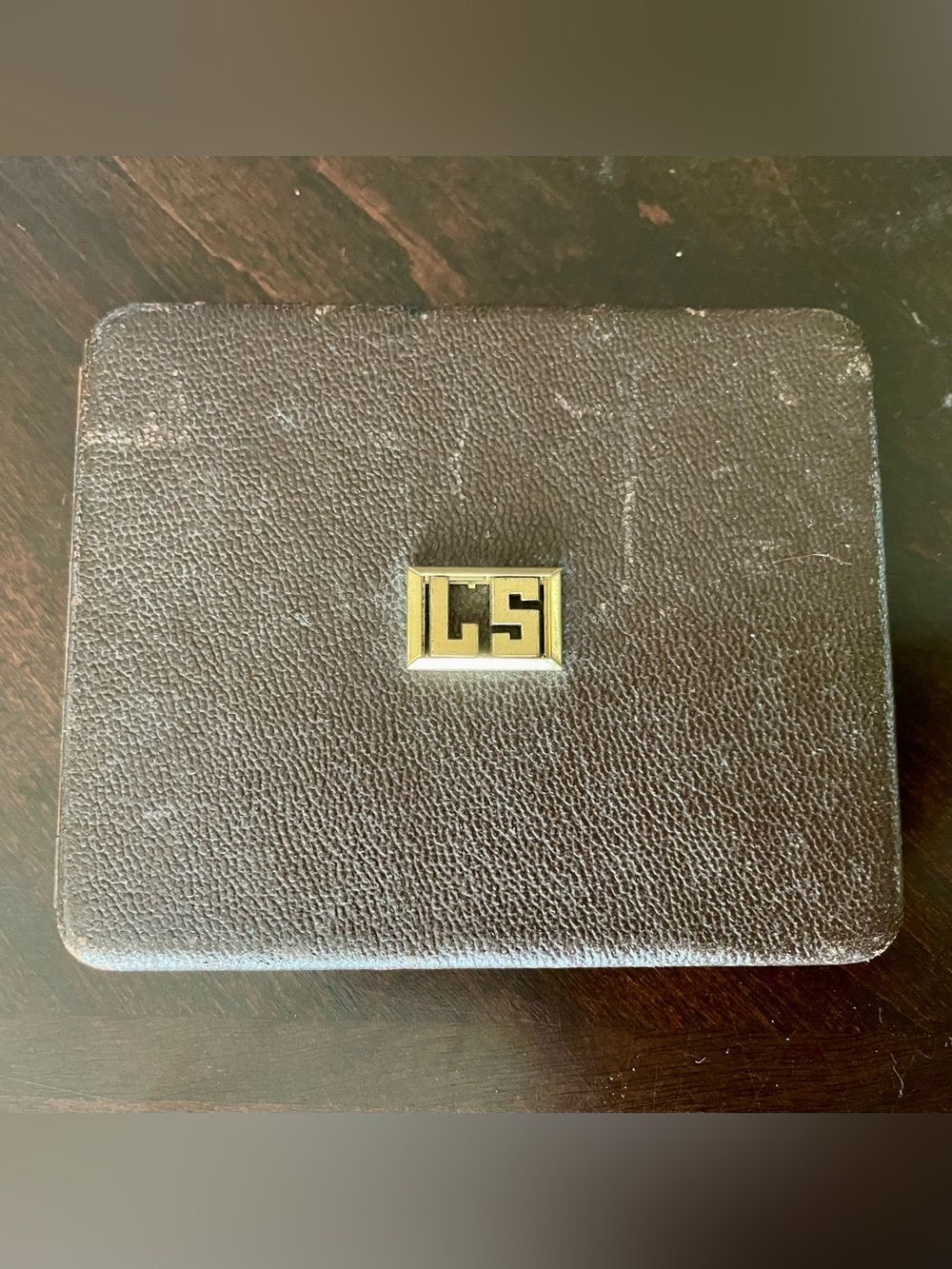 Vintage 1940s Leather-Covered Metal Cigarette Holder Case